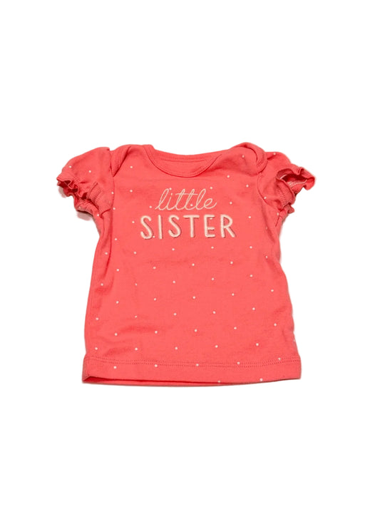 Carter's Little Sister Coral T-Shirt 0-3M