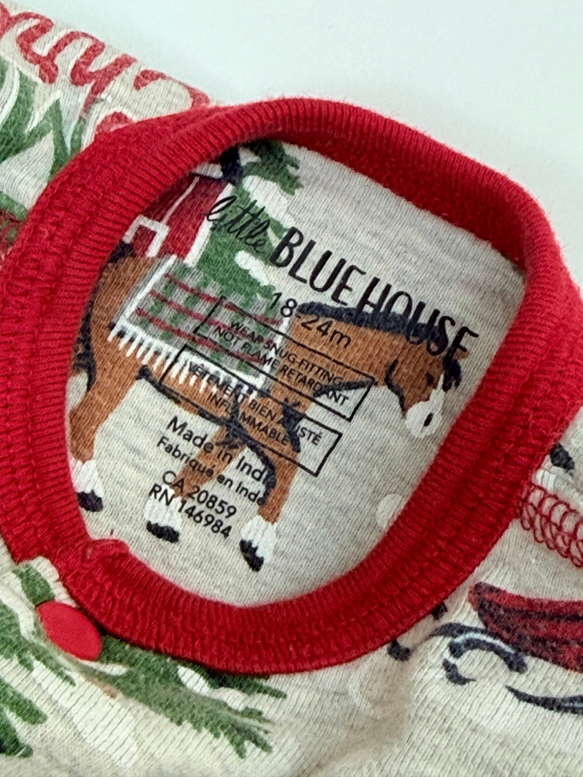 Little Blue House Merry Christmas Pajama 18-24M