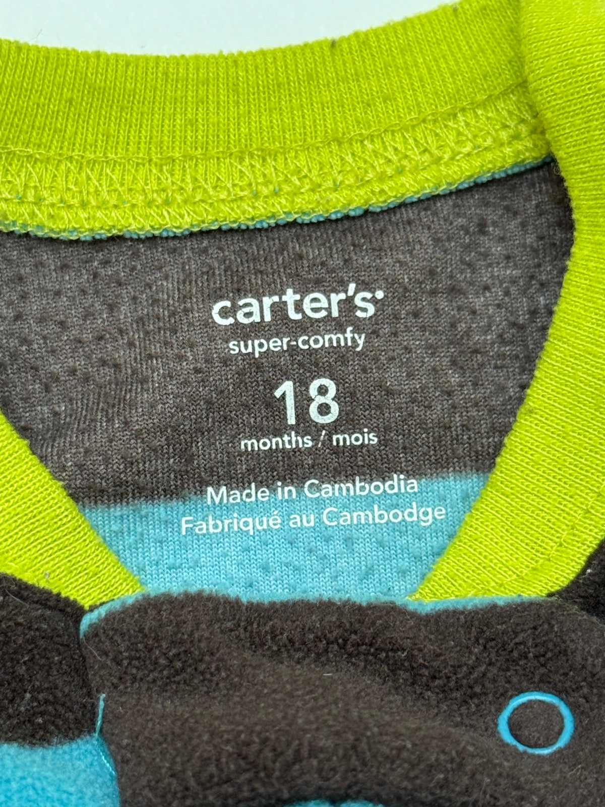 Carter's Dog Striped Fleece Sleeper 18M