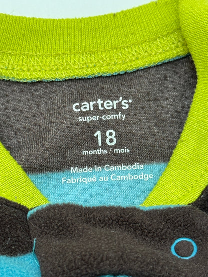 Carter's Dog Striped Fleece Sleeper 18M