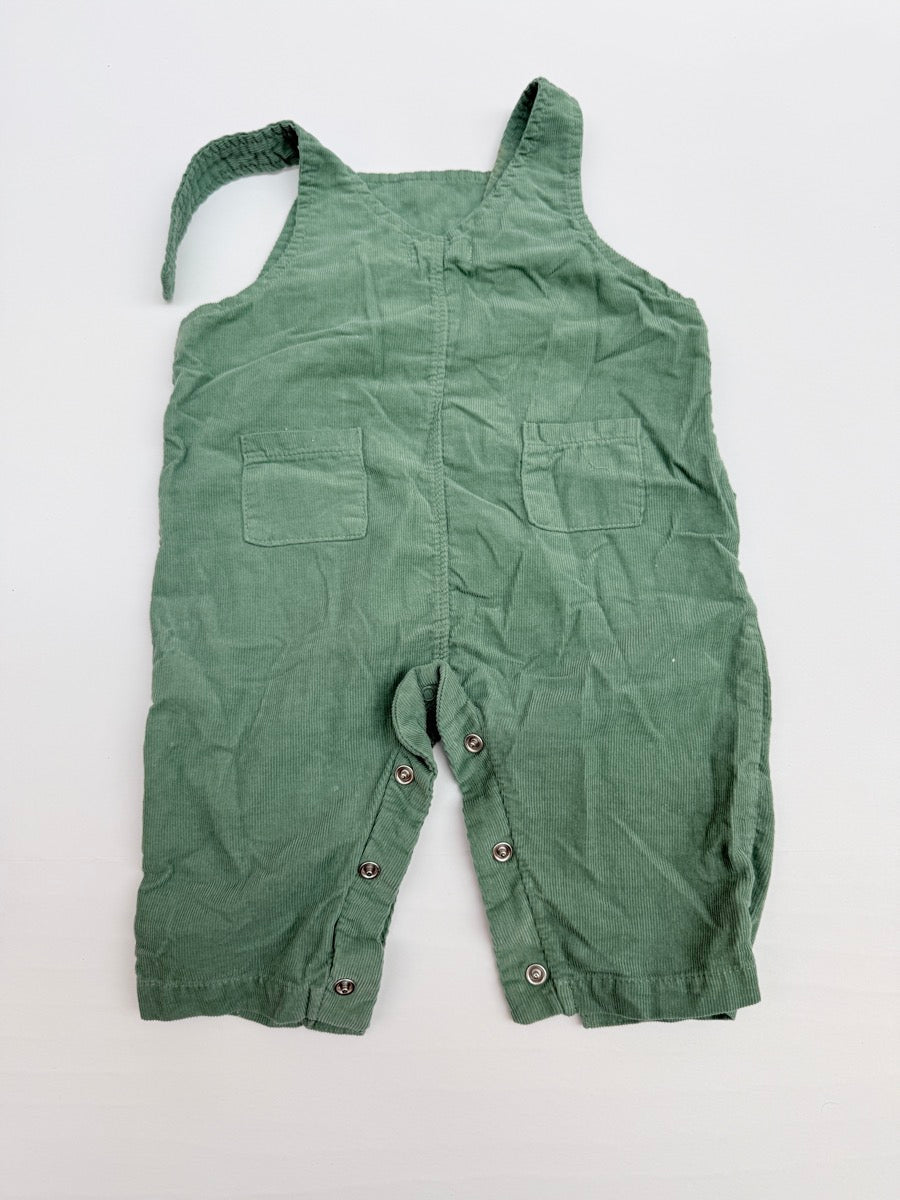 Angel Dear Green Corduroy Overalls 3-6M