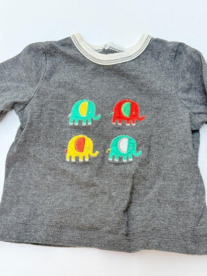 Elephant Applique Long Sleeve Shirt 6M