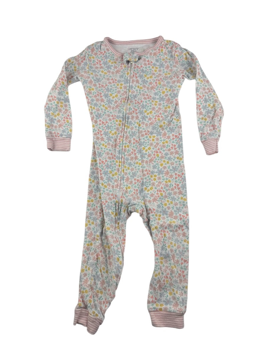 Carter's Floral Zip-Up Pajamas 24M