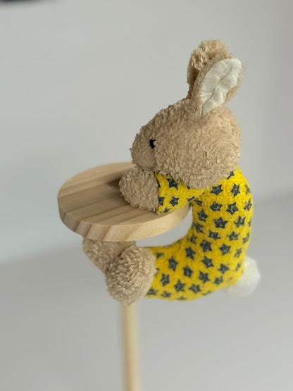 Bunny Rabbit Plush Ring Rattle Yellow Star