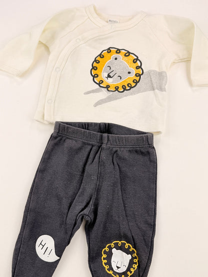 PL:Baby Lion Footed Pants Set 3M