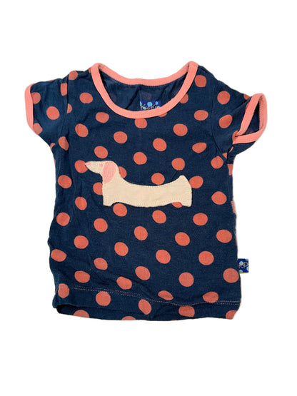 Kickee Pants Navy Polka Dot Dachshund Tee 0-3m