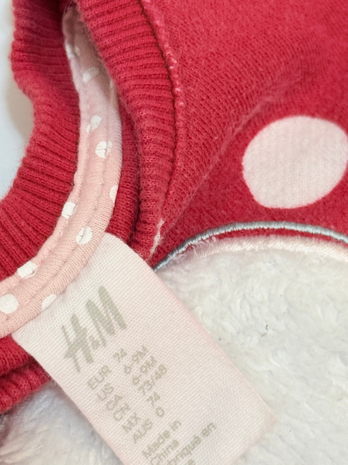 H&M Red Polka Dot Snowman Sweatshirt 6-9M