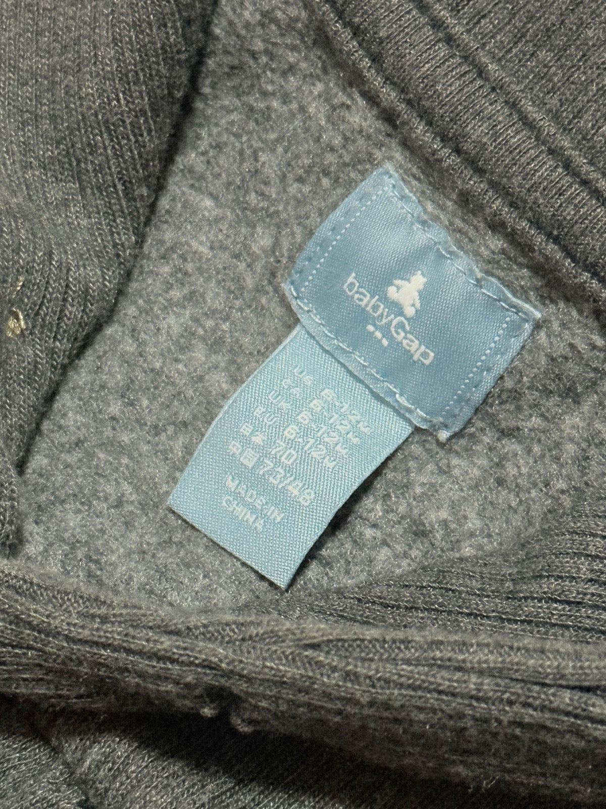 babyGap Gray Shawl Collar Romper 6-12m