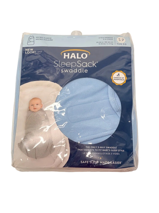 HALO SleepSack Swaddle Micro-Fleece Blue Small 3-6m