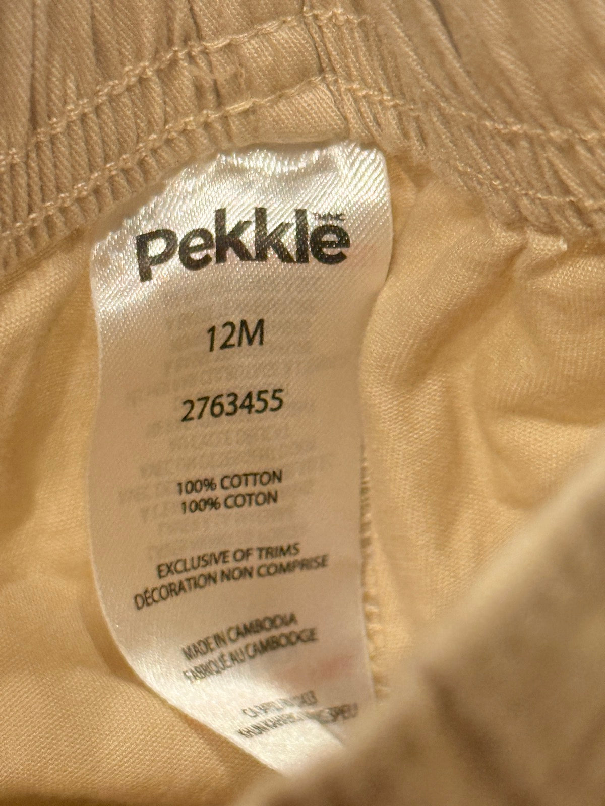 Pekkle Khaki Drawstring Shorts 12M
