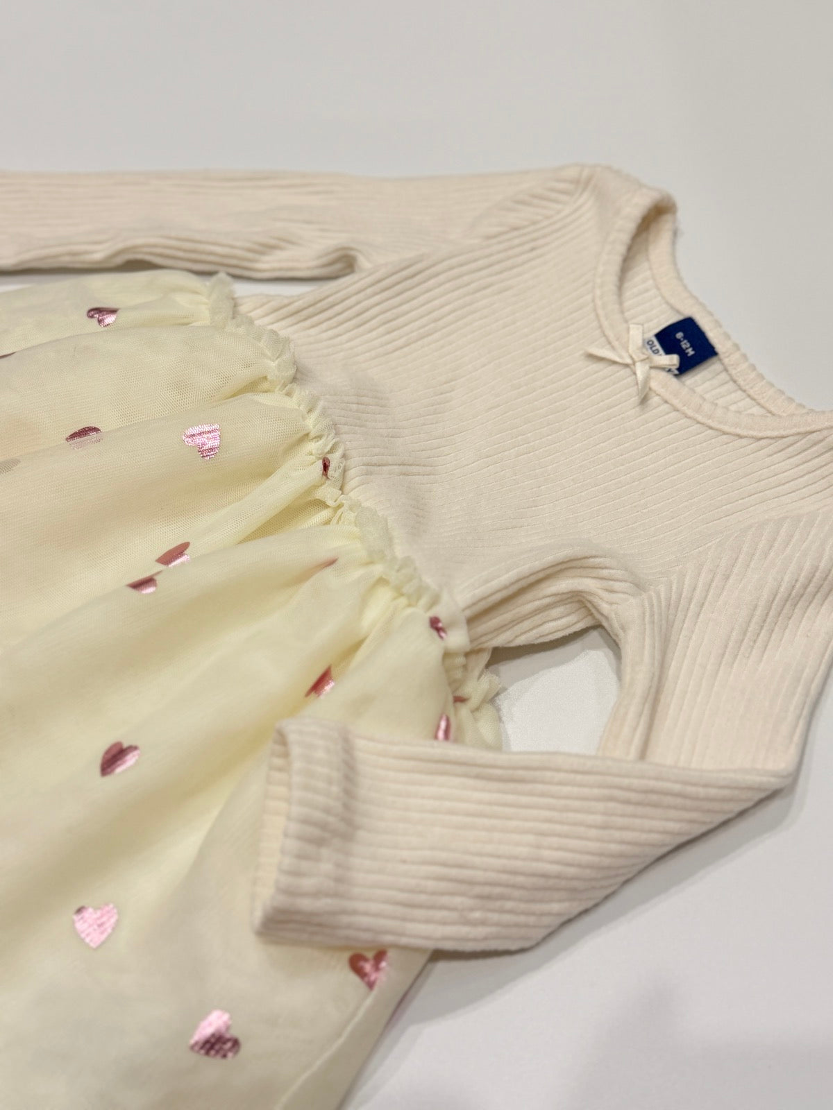 Old Navy Ribbed Tulle Heart Dress 6-12M