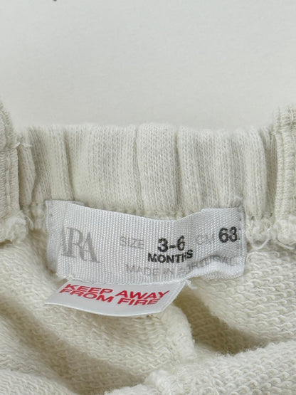 Zara Cream Fleece Overalls 3-6M