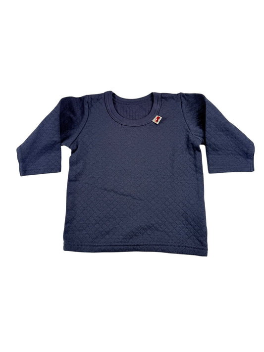 Navy Quilted Long Sleeve Shirt 12-18M