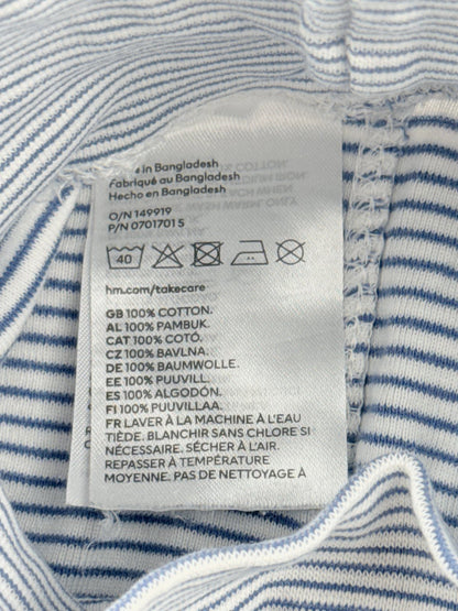 H&M Blue Striped Footed Pants 1-2M