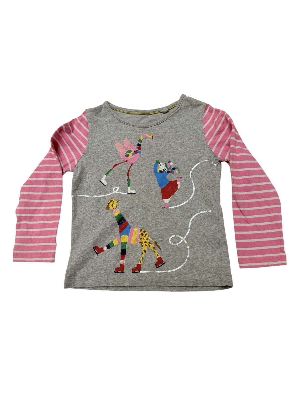Mini Boden Ice Skating Animals T-Shirt 3-4Y