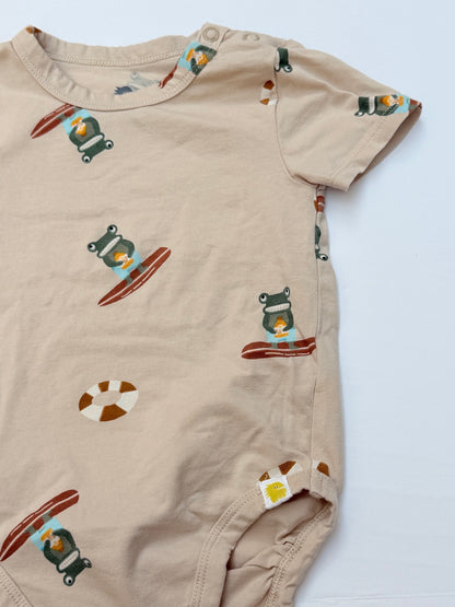 Little Earthling Frog Print Bodysuit 9-12M