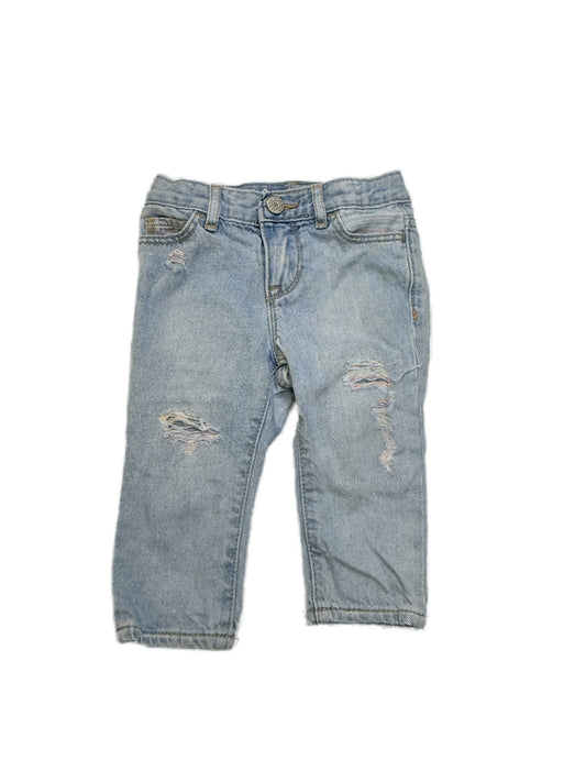 Baby Gap Colourful Thread Distressed Light Wash Jeans 12-18m