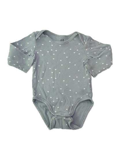 H&M Polka Dot Long Sleeve Bodysuit 6M