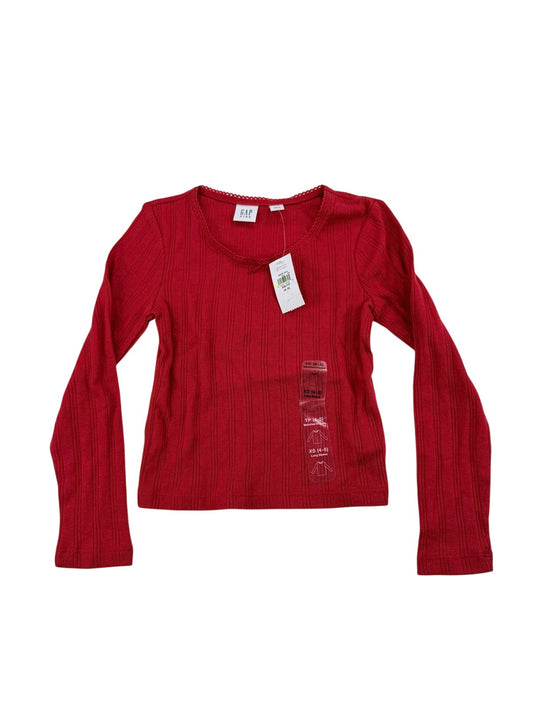 NWT - Gap Kids Red Pointelle Long Sleeve Top Size 4-5