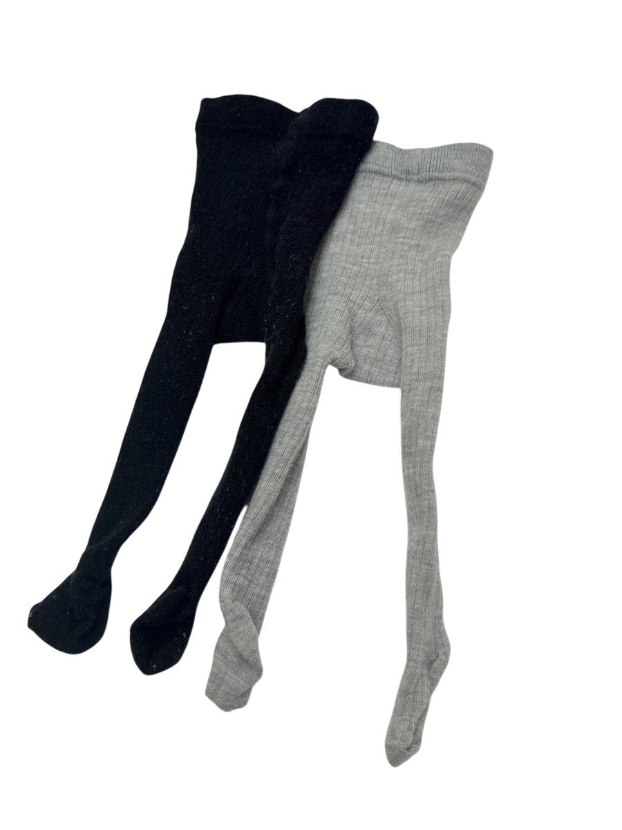 H&M Knit Footed Tights 2-Pack 0-2M