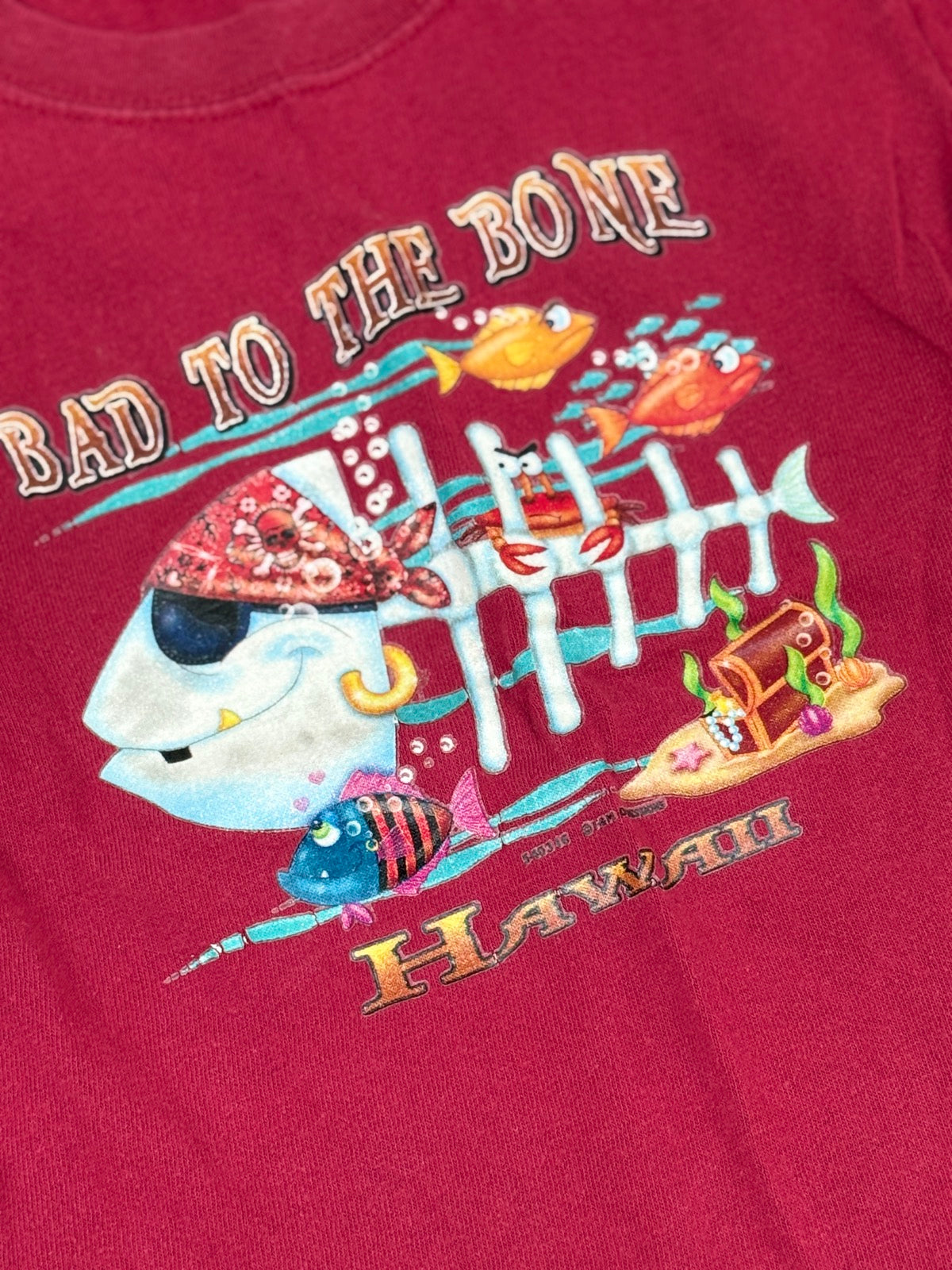Hawaii Bad to the Bone Graphic Tee Youth XS