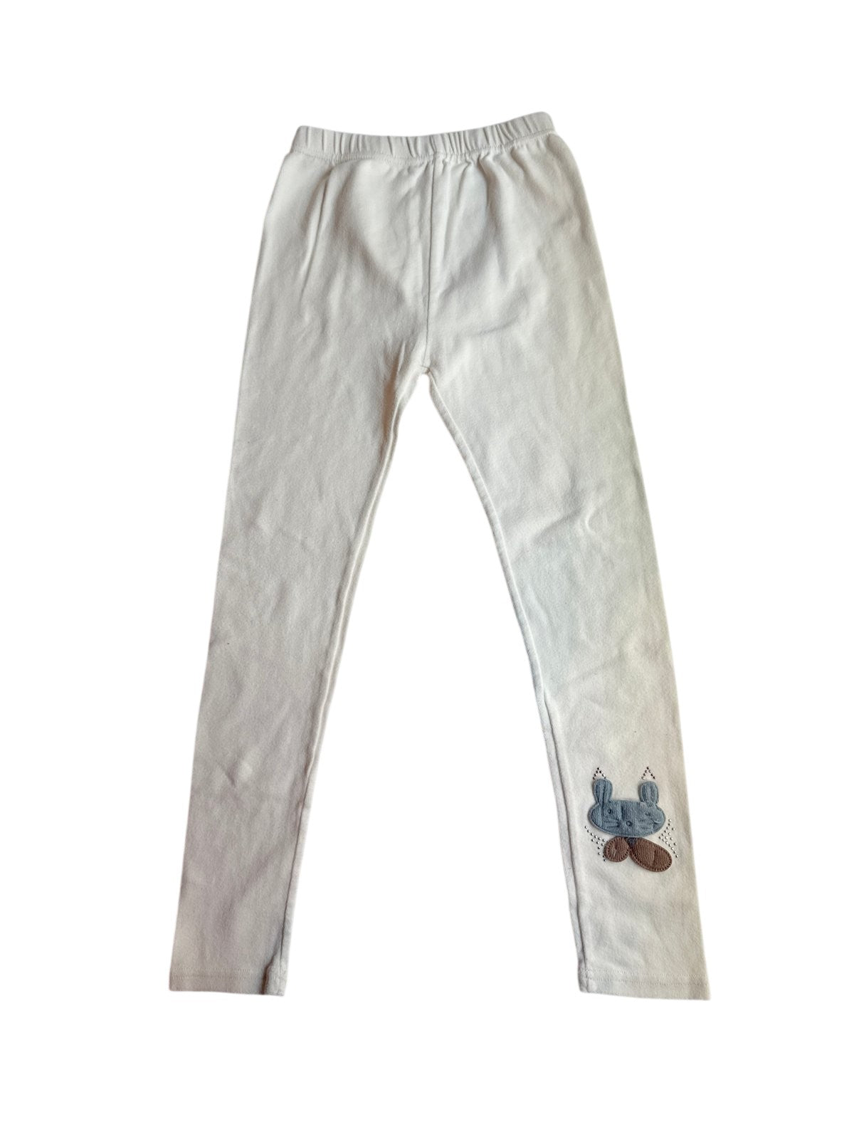 White Bunny Applique Leggings