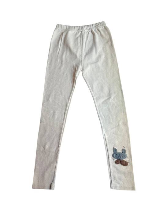 White Bunny Applique Leggings