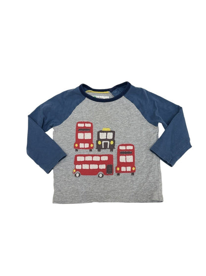 Baby Boden Bus Applique Long Sleeve Shirt 18-24M