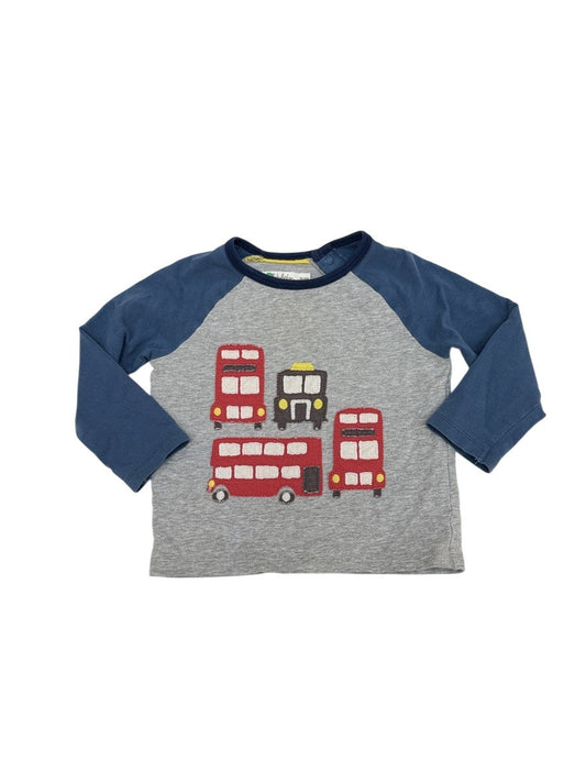 Baby Boden Bus Applique Long Sleeve Shirt 18-24M
