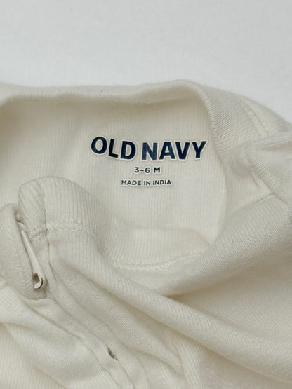Old Navy White Zip Footed Sleeper 3-6M
