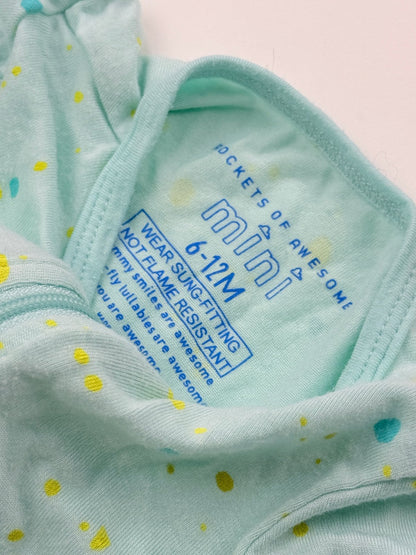 Rockets of Awesome Bamboo Mint Splatter Sleeper 6-12M