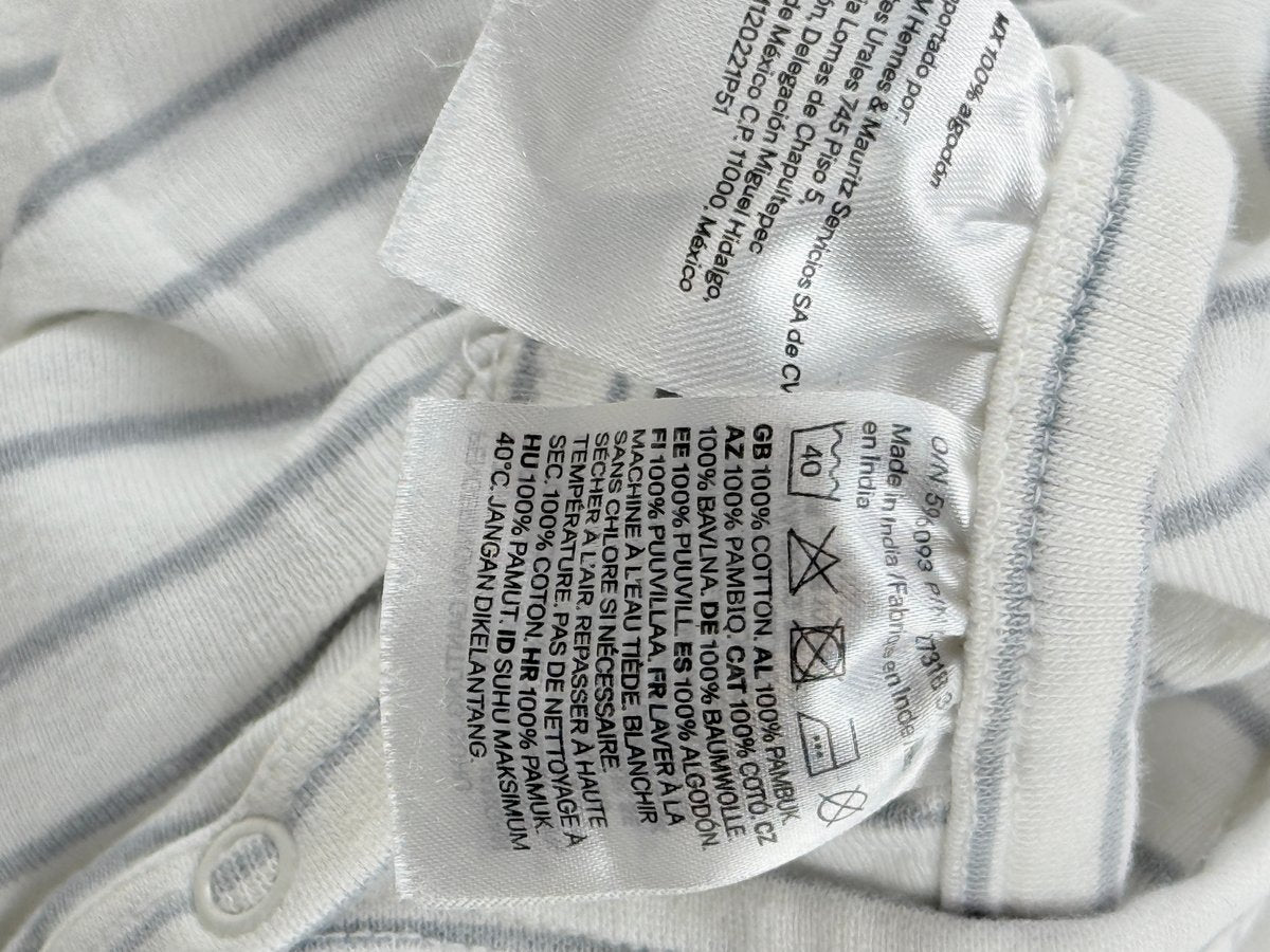H&M Striped Kimono Bodysuit 3M