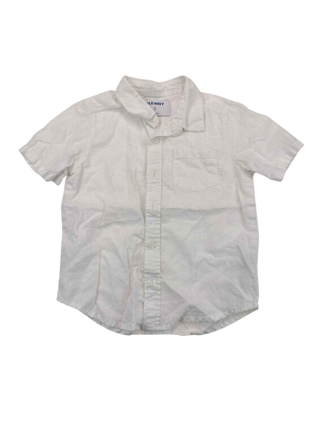 Old Navy White Linen Blend Shirt 3T