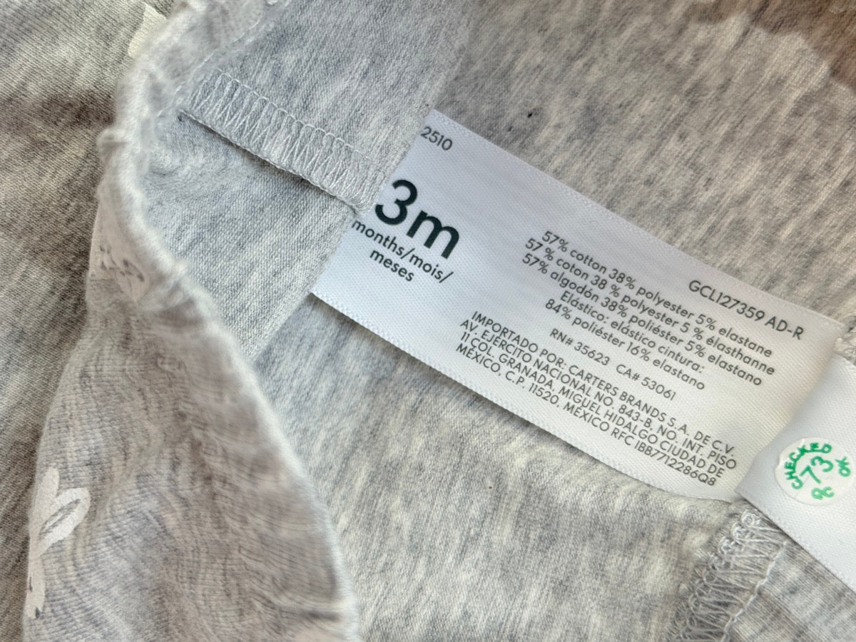 Carter's Gray Bunny Print Pants 3m