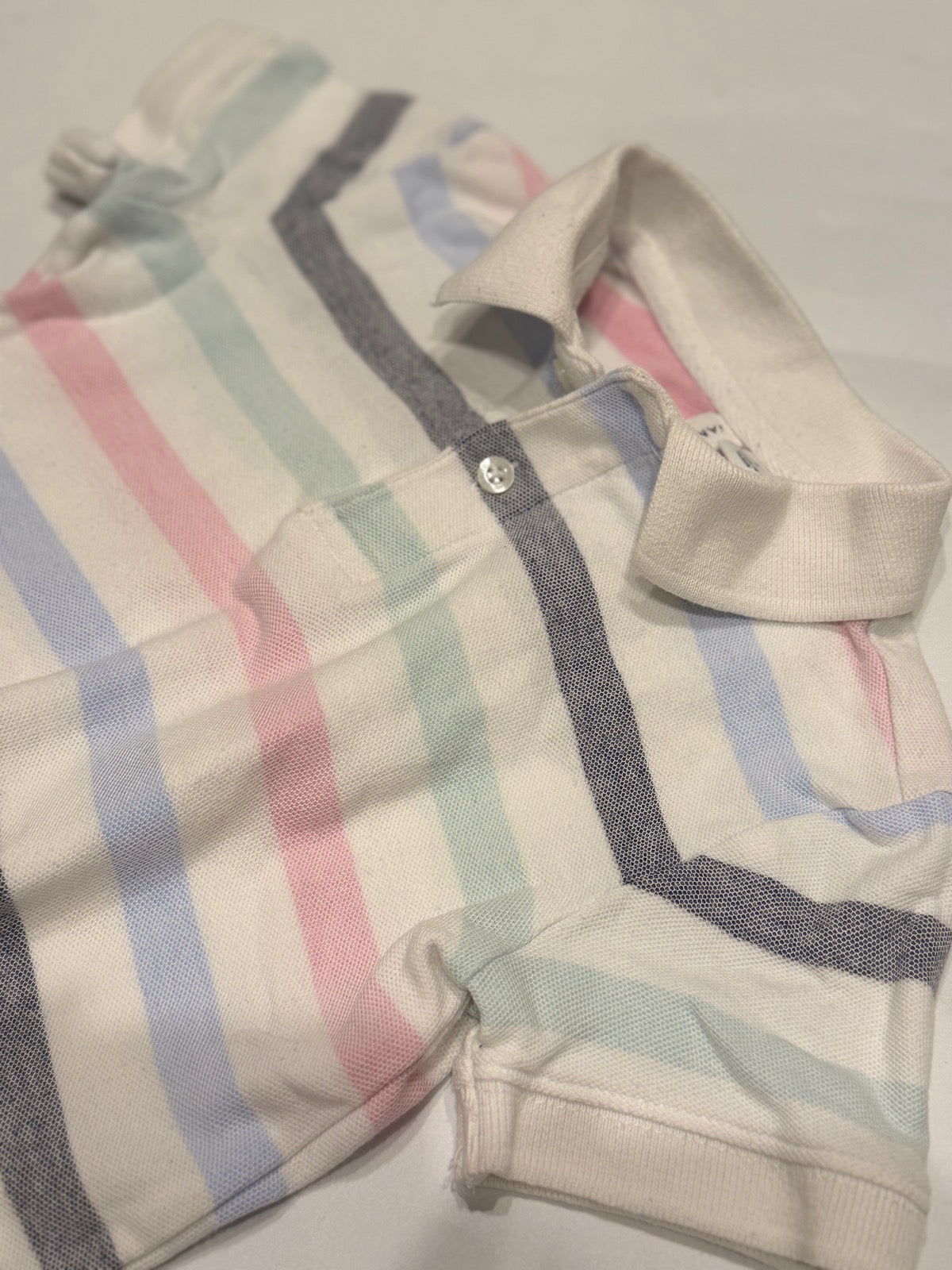 Janie and Jack Striped Polo Madras Shorts Set Size 3