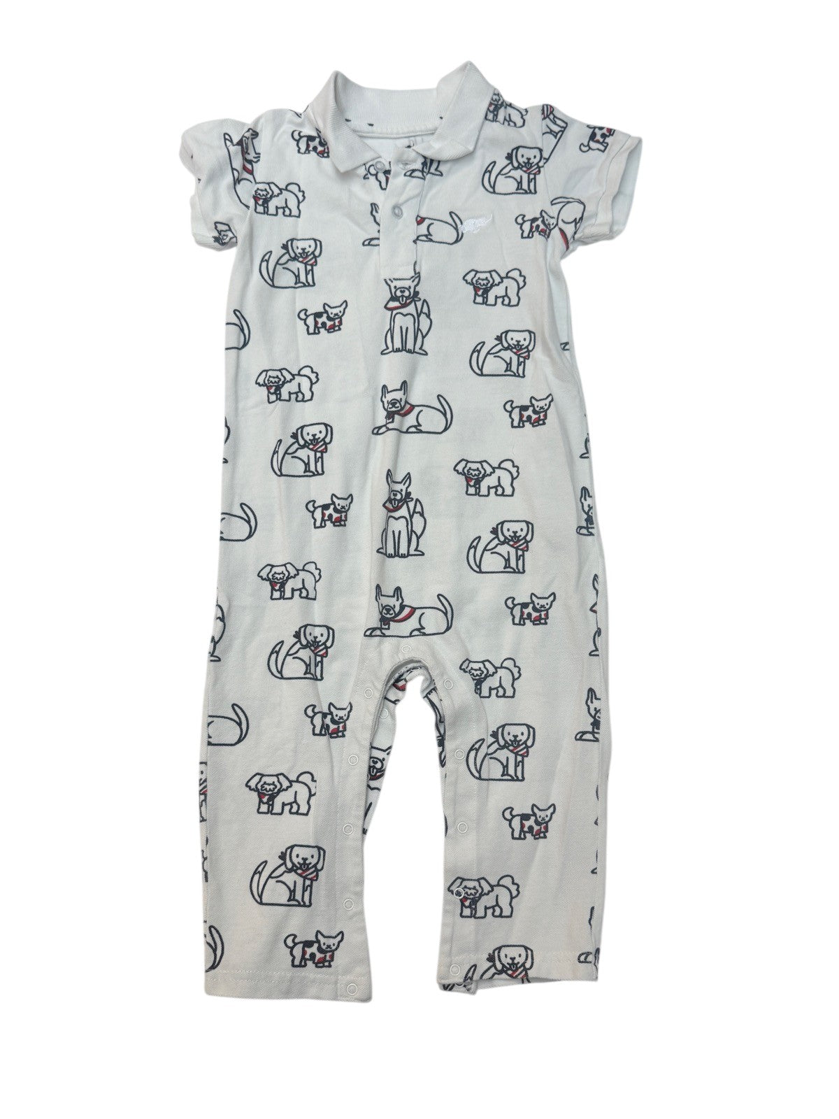 Monica + Andy Dog Print Romper 3T