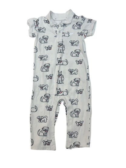 Monica + Andy Dog Print Romper 3T
