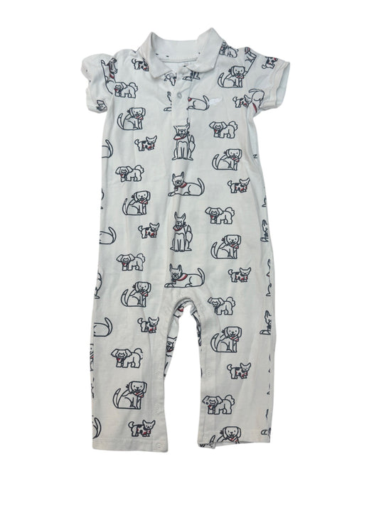 Monica + Andy Dog Print Romper 3T