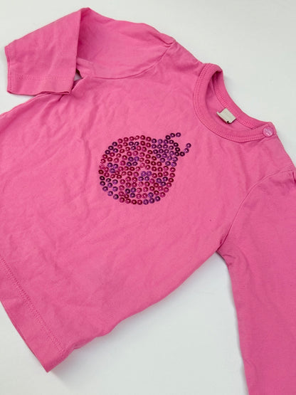 Esprit Pink Sequin Fish Long Sleeve Top