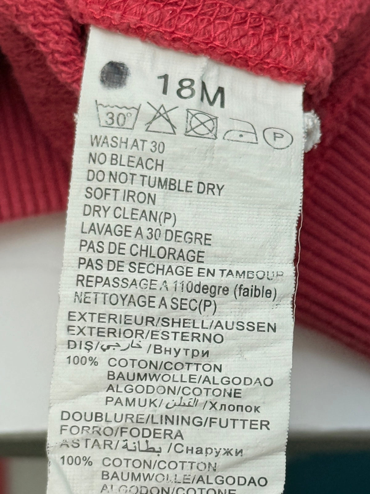 Levi's Premium Indigo Zip Hoodie 18M