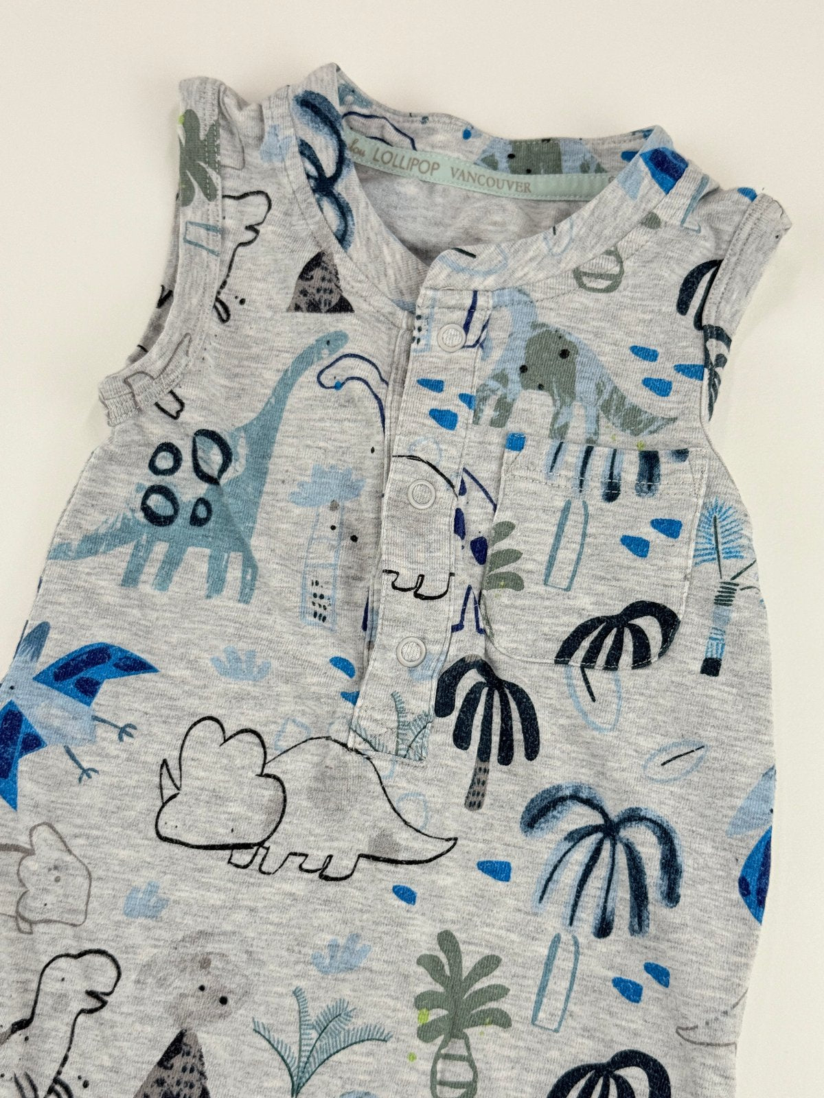 Loulou Lollipop Dinosaur Romper 0-3M