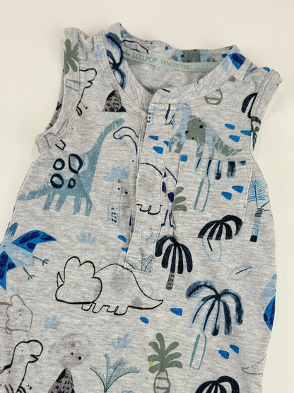 Loulou Lollipop Dinosaur Romper 0-3M