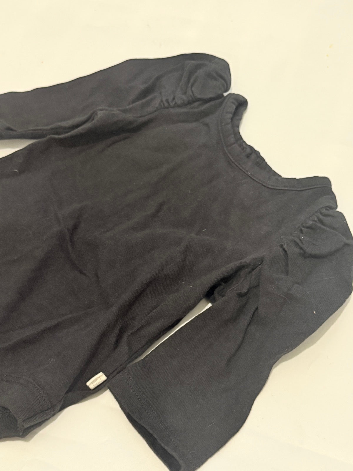 Baby Gap Black Puff Sleeve Bodysuit 0-3m