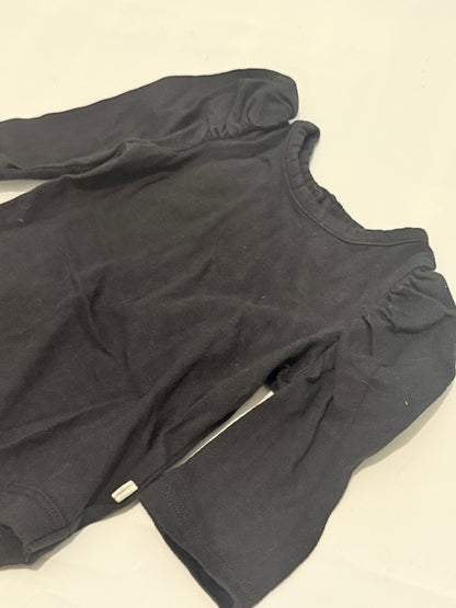 Baby Gap Black Puff Sleeve Bodysuit 0-3m