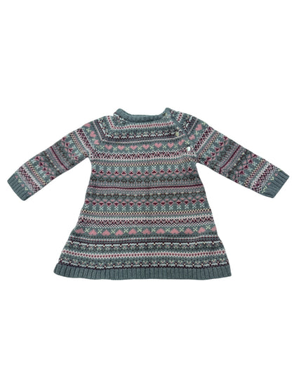 Joe Fresh Fair Isle Heart Sweater Dress 6-12M