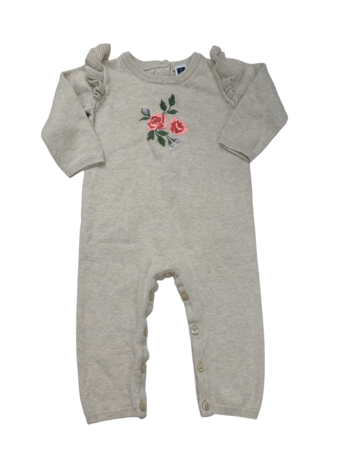 Janie and Jack Floral Knit Romper 6-12m