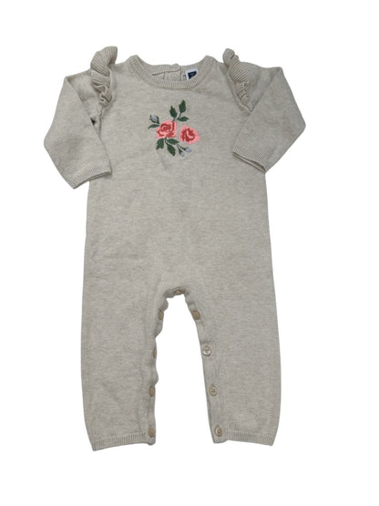 Janie and Jack Floral Knit Romper 6-12m