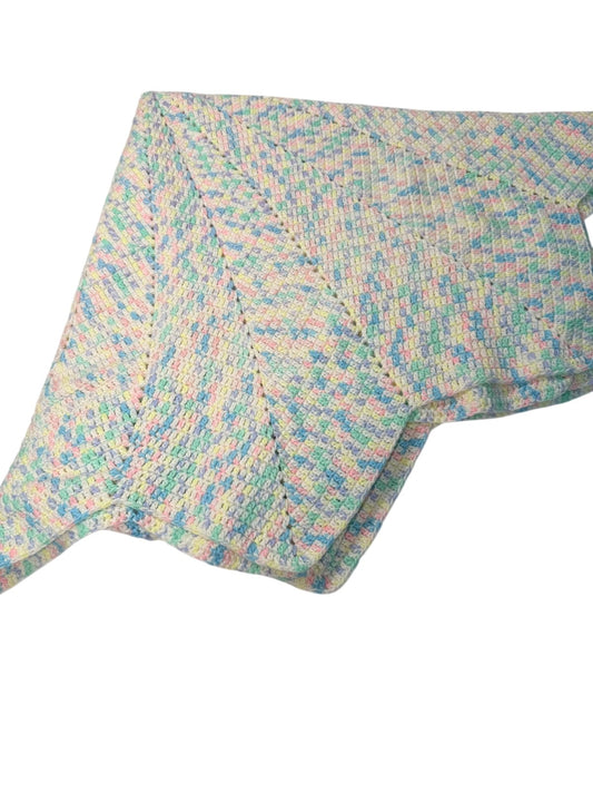 Handmade Crochet Pastel Baby Blanket