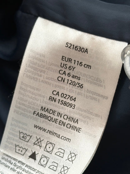 Reima Navy Hooded Rain Jacket Size 6Y