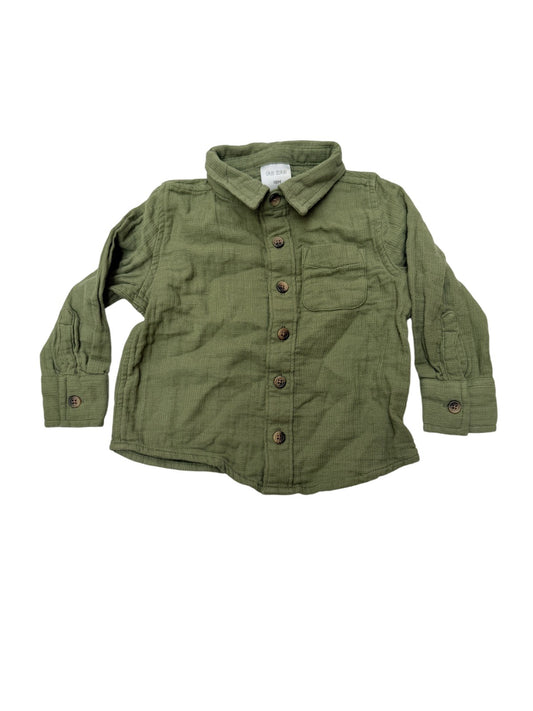 Okie Dokie Olive Green Button-Up Shirt 18M